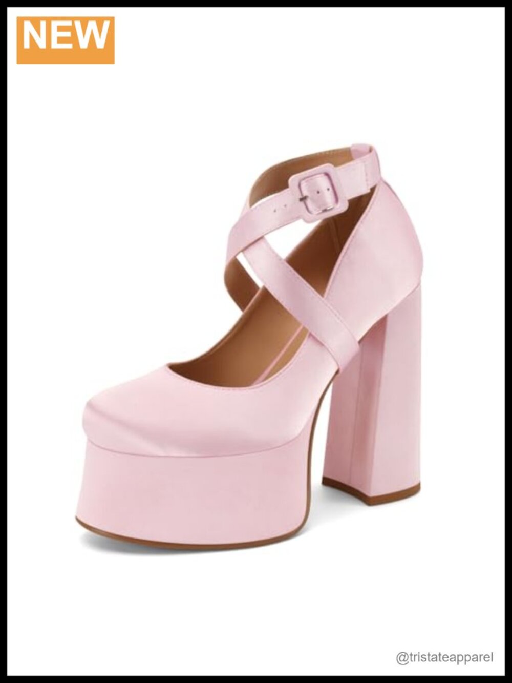 Platform Satin Chunky High Heels Convertible Ankle Strap Pumps